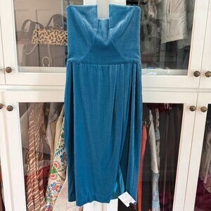 Black Halo Jolie Strapless Velvet Sheath Dress